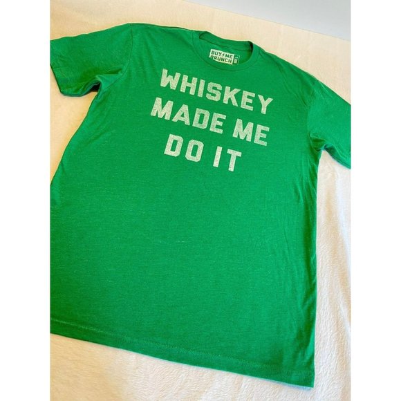 Mens Whiskey Made Me Do It Tee Large - Picture 2 of 5